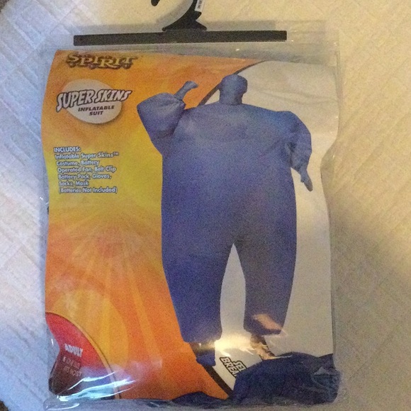 Spirit Halloween blue super skins inflatable suit -Adult one size fits most - Picture 1 of 2